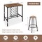 Costway 5PCS Bar Table &#x26; Stools Set Industrial Bistro Set with Wine Rack &#x26; Glass Holder